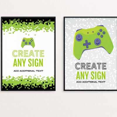 Gaming Party 8x10" Sign Template