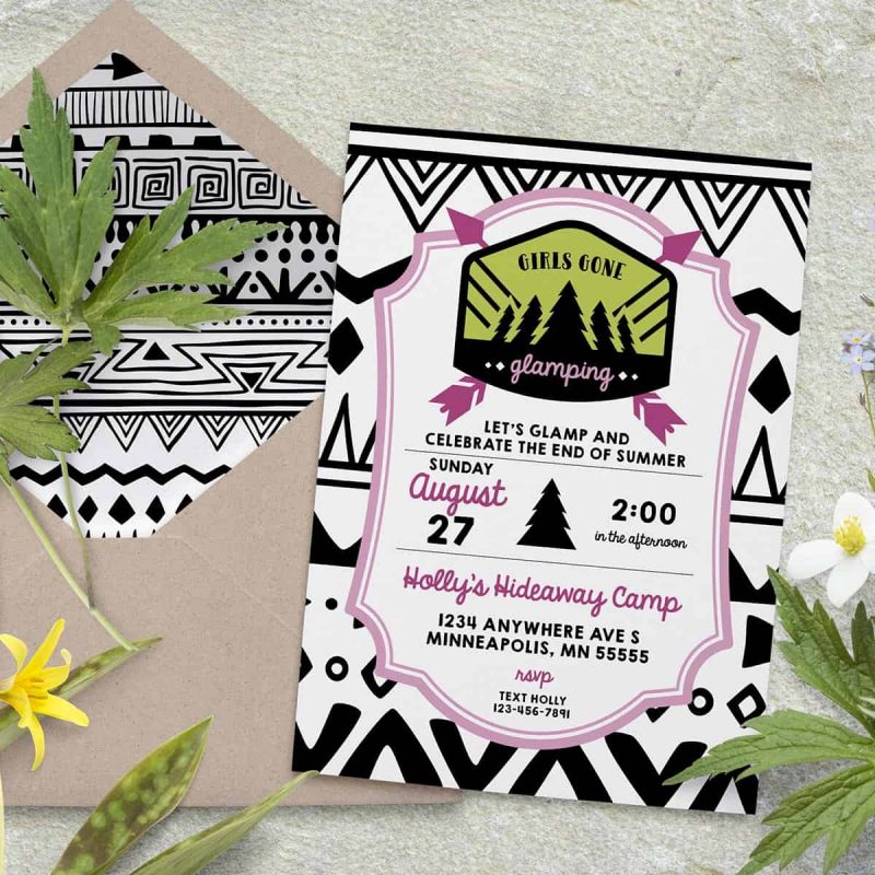 Glamping Party Invitation
