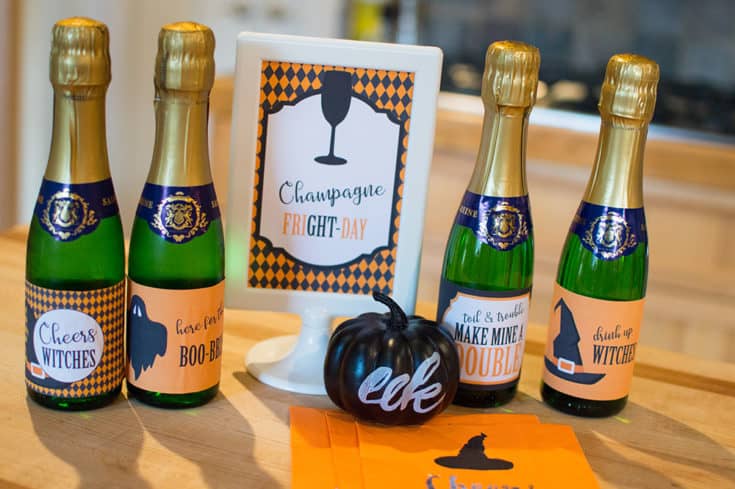 Halloween Mini Wine and Champagne Bottle Labels - Elva M Design Studio