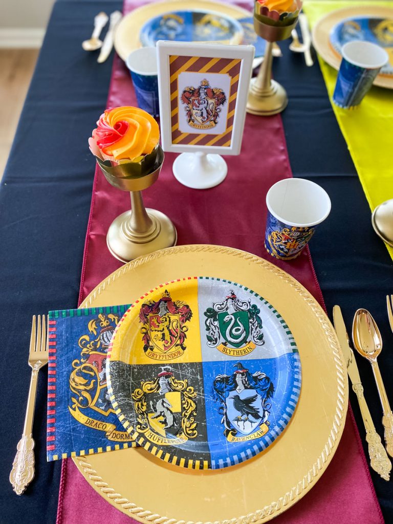 Hogwarts Houses Harry Potter Party Tablescape - Elva M Design Studio