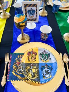 Hogwarts Houses Harry Potter Party Tablescape - Elva M Design Studio