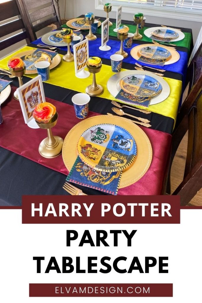 Hogwarts Houses Harry Potter Party Tablescape - Elva M Design Studio