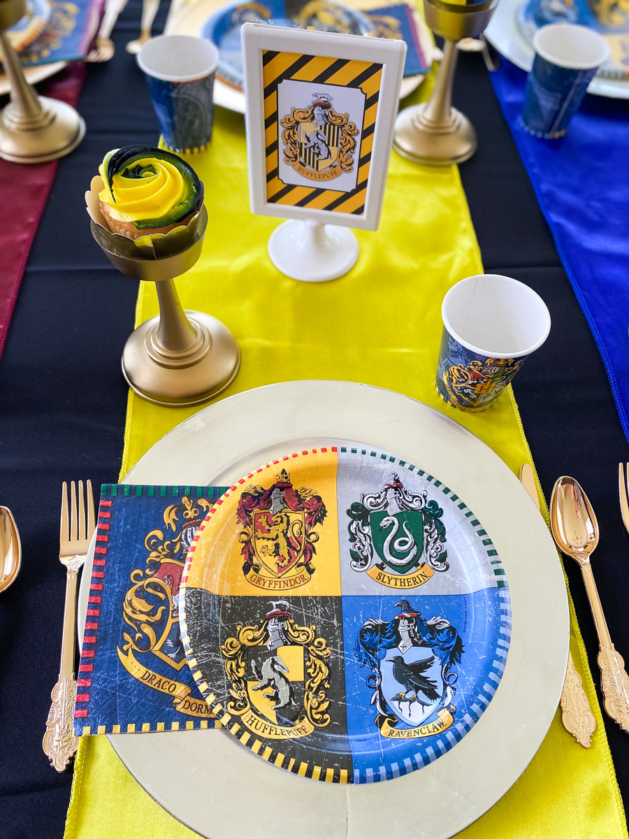 Hogwarts Houses Harry Potter Party Tablescape - Elva M Design Studio