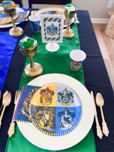 Hogwarts Houses Harry Potter Party Tablescape - Elva M Design Studio