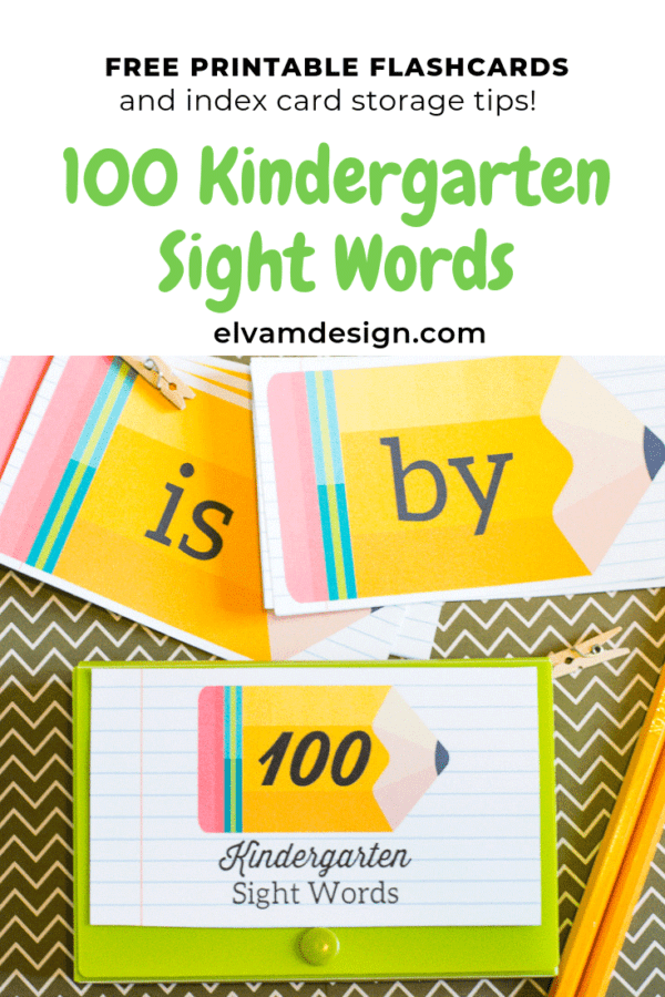 100 Kindergarten Sight Words Free Printable - Elva M Design Studio