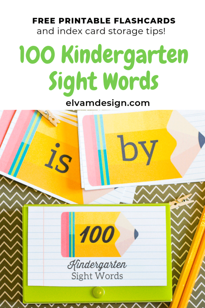 100 Kindergarten Sight Words Free Printable - Elva M Design Studio