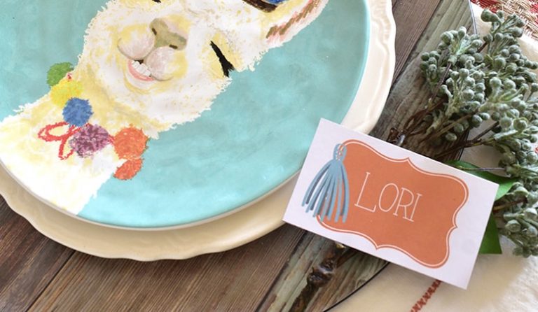 Free Southwest Style Place Cards from Elva M Design Studio. Styling in image by Giggle Home Furnishings.