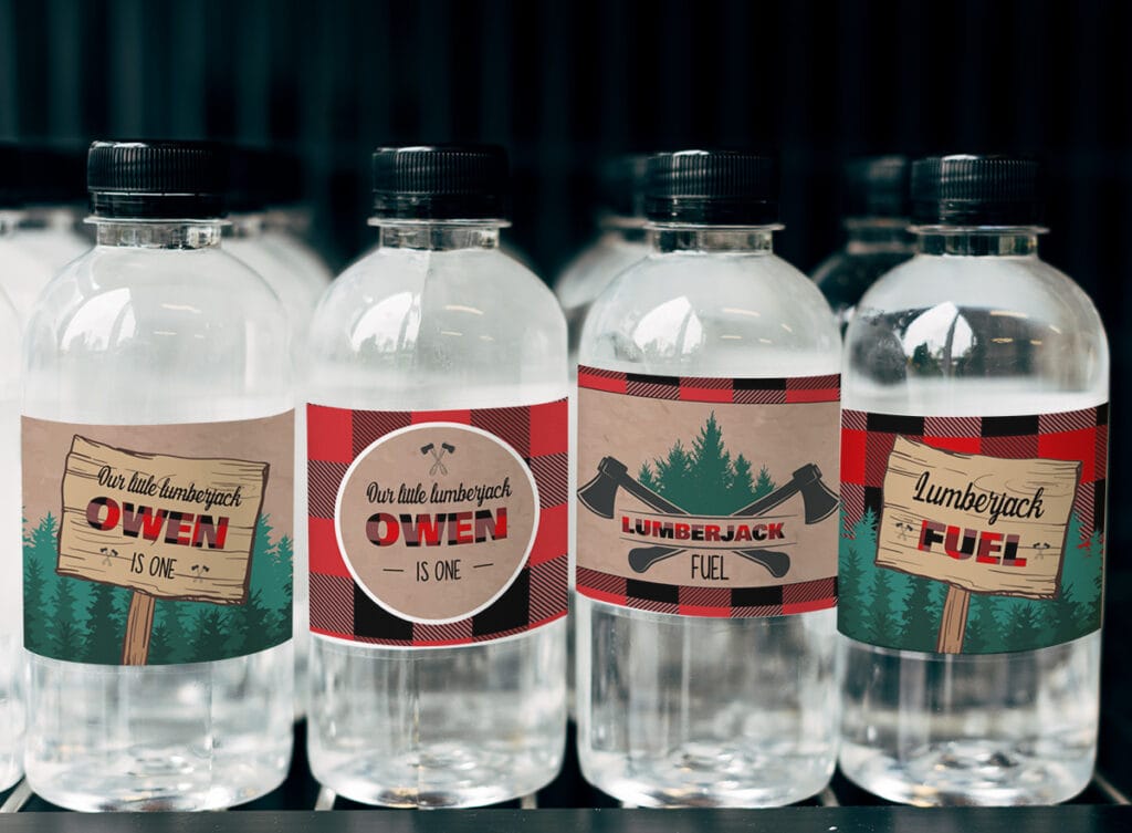 Lumberjack Bottle Wraps - Elva M Design Studio