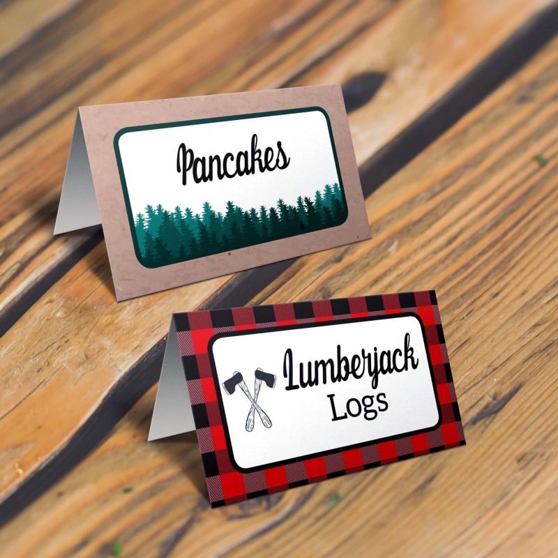 lumberjack tent cards