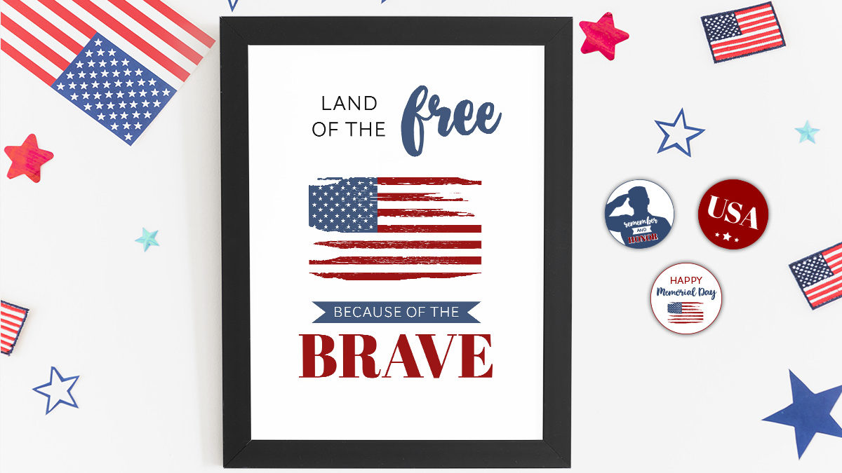 Free Memorial Day Printables Land Of The Free Because Of The Brave Elva M Design Studio