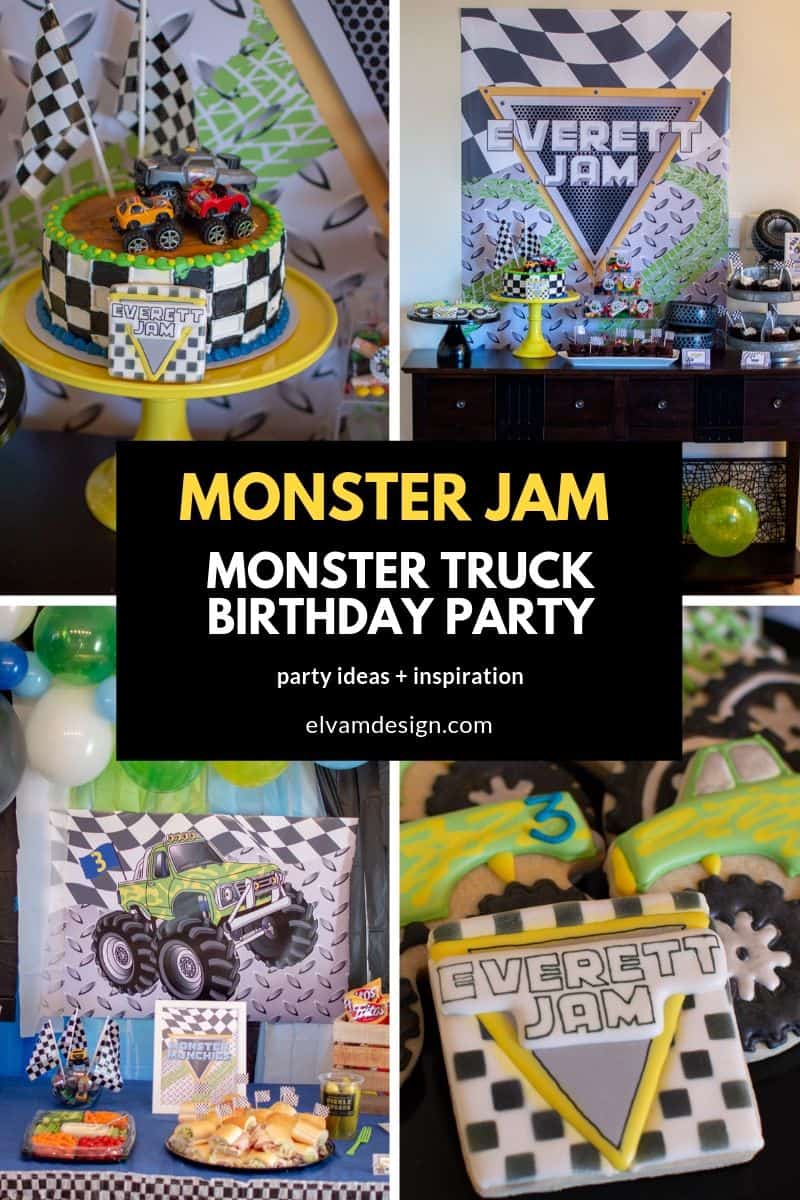 monster truck themed birthday party