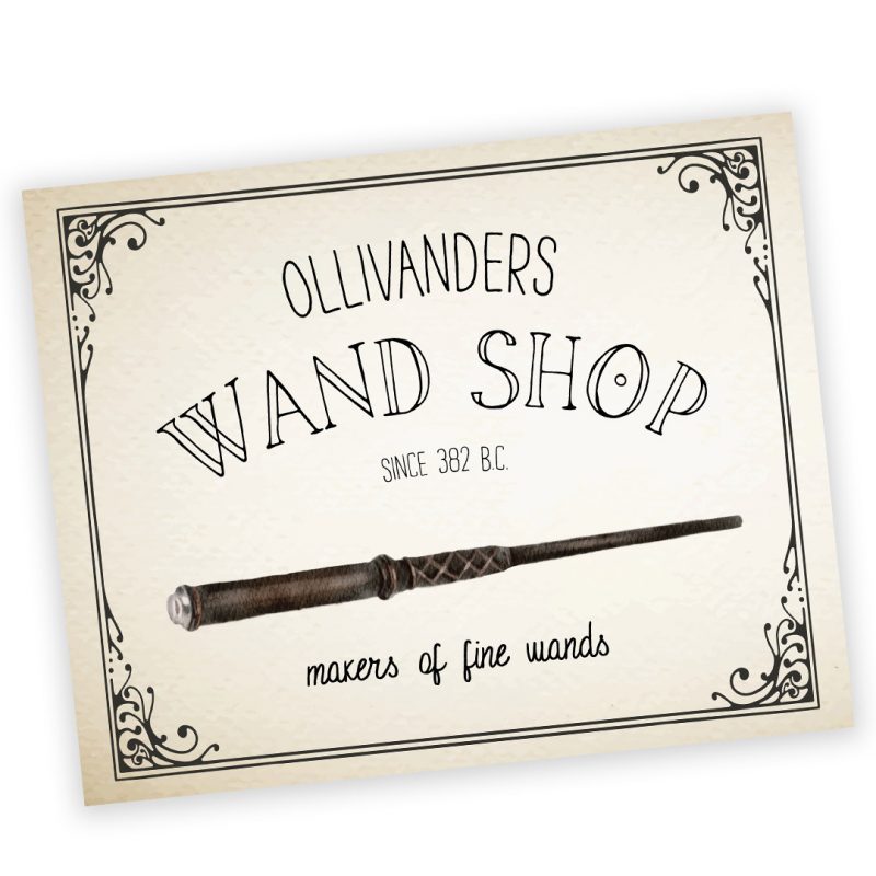 Free Harry Potter Ollivanders Wand Shop Sign - Elva M Design Studio