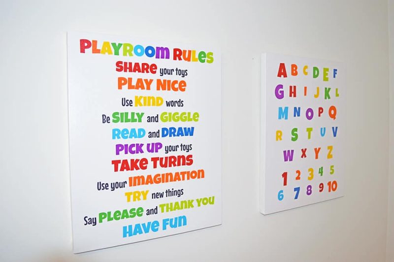 playroom rules on canvas