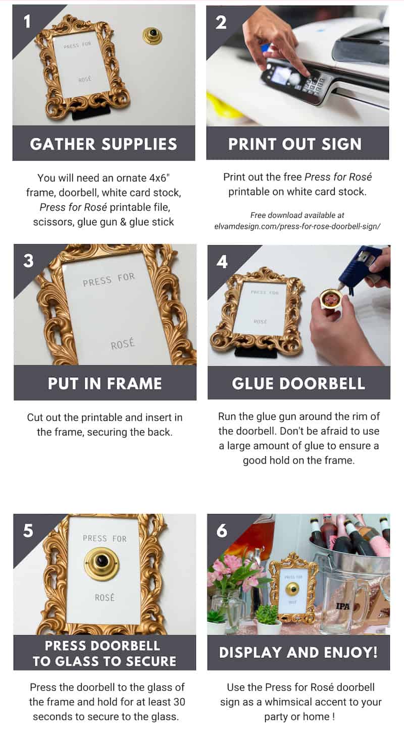 Steps to create the Press for Rosé Sign
