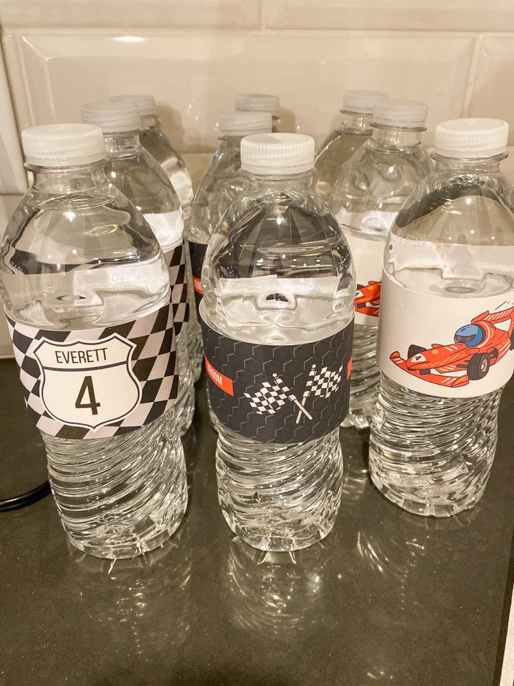 Race Car Water Bottle Labels, Printable Template