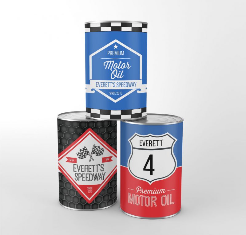 Race car oil cans