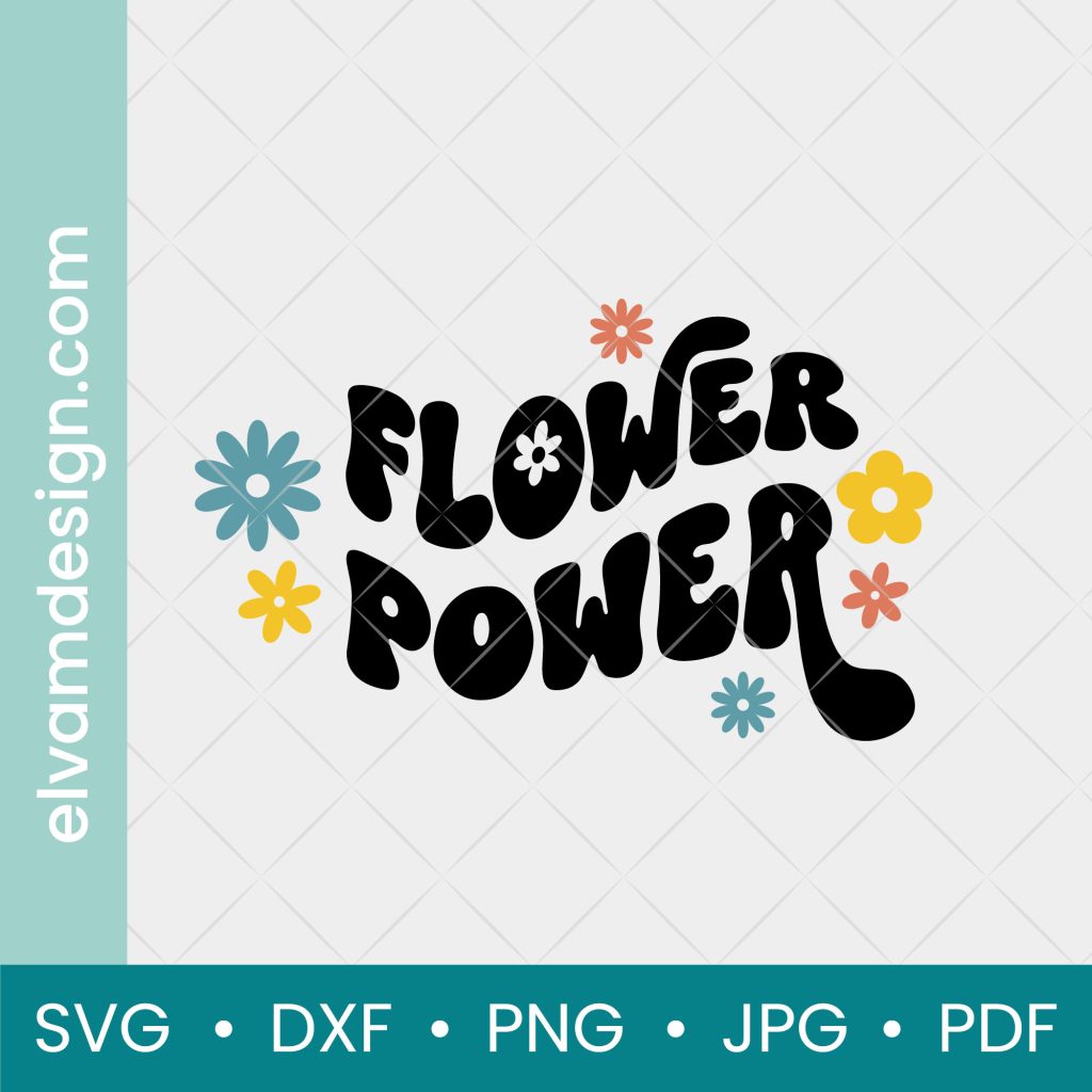 Retro 70s Flower Power SVG cut file