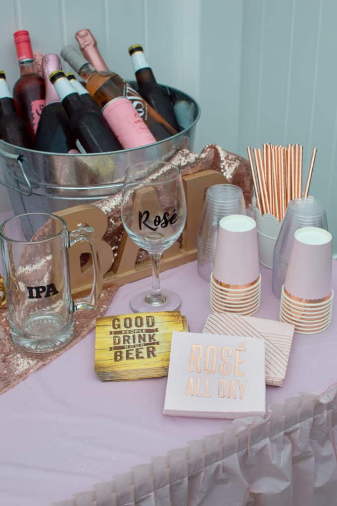 rose gold party supplies