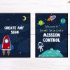 Space Birthday 8x10" Sign Template