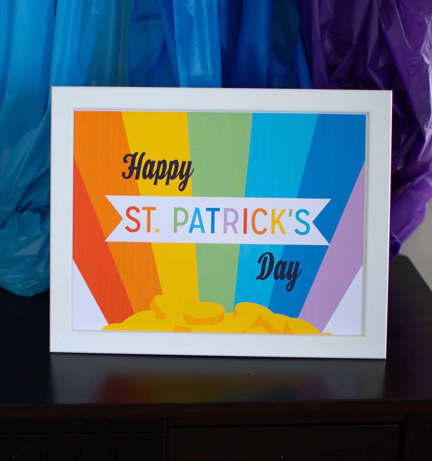 Free rainbow St. Patrick's Day Party Sign
