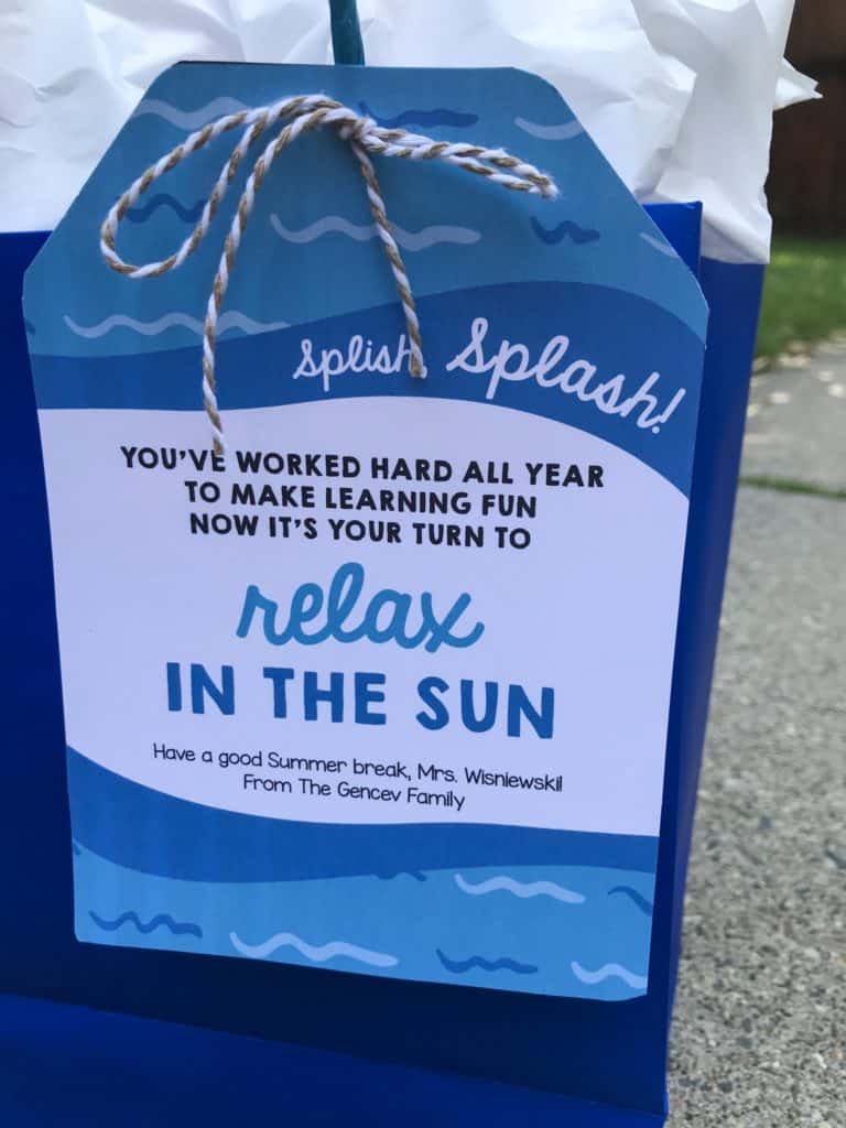 Free Summer Gift Tag for Teachers