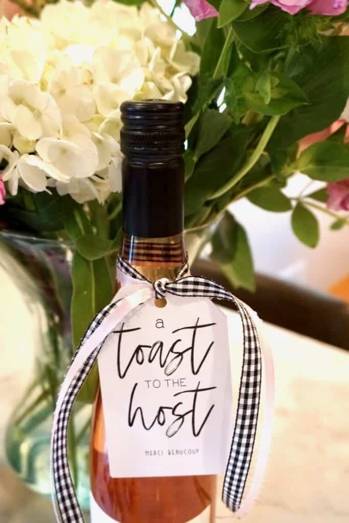 hostess gift wine tag