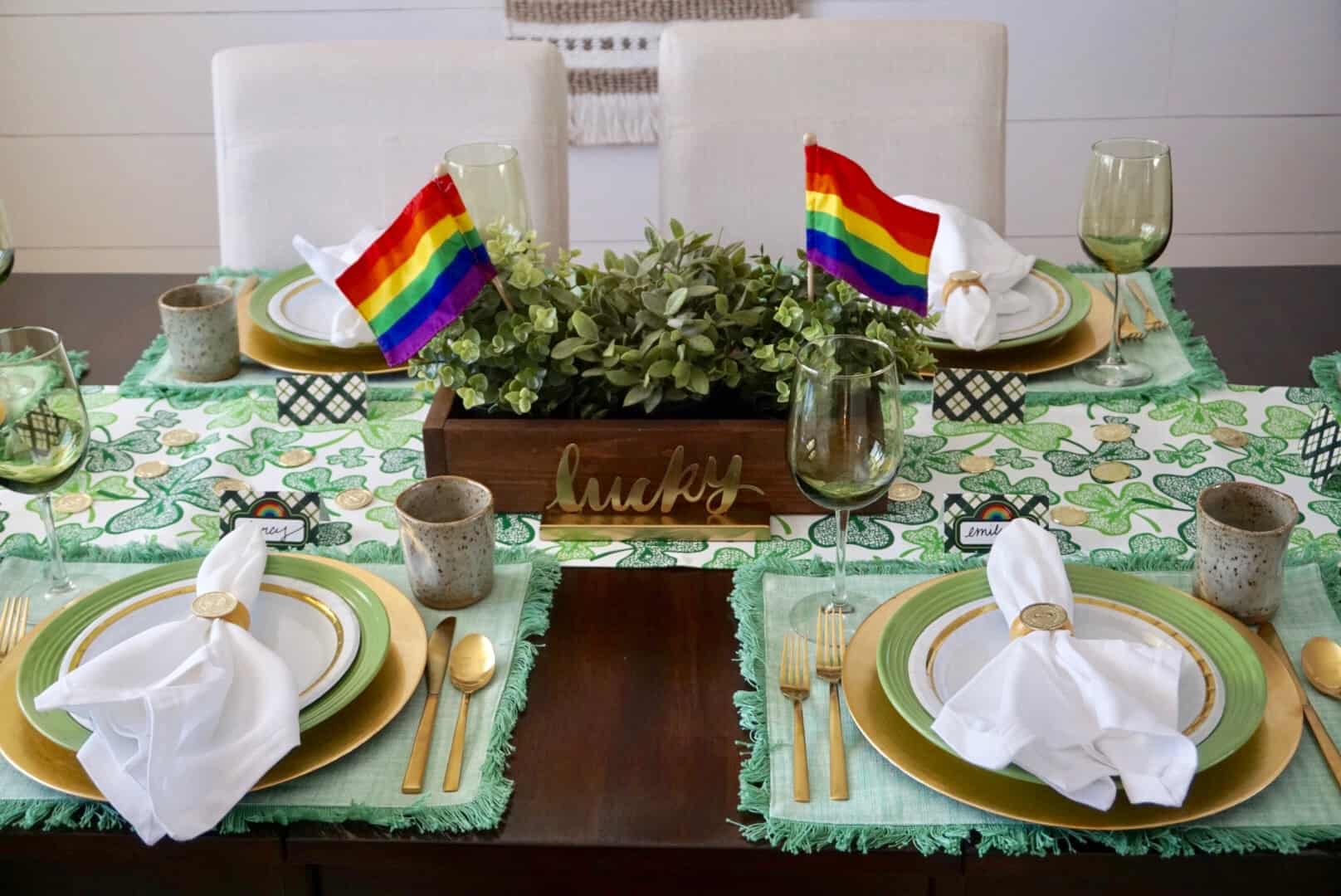 St. Patrick's Day Home Decor Swap party table