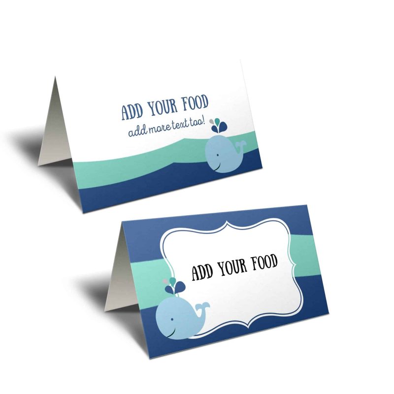 whale tent cards