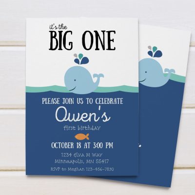 whale birthday invite