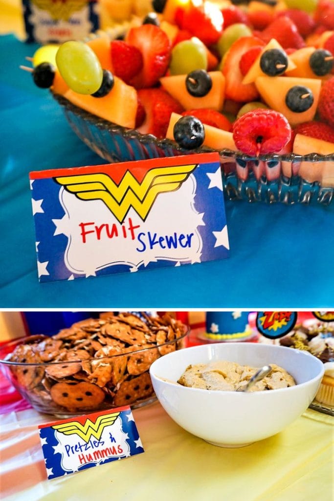 Wonder Woman Food Tent Cards 