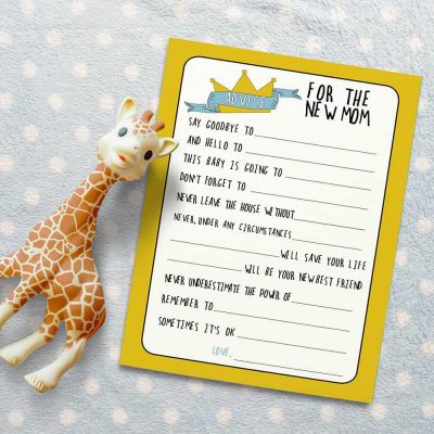 Where the Wild Things Are Advice for the New Mom Baby Shower Game